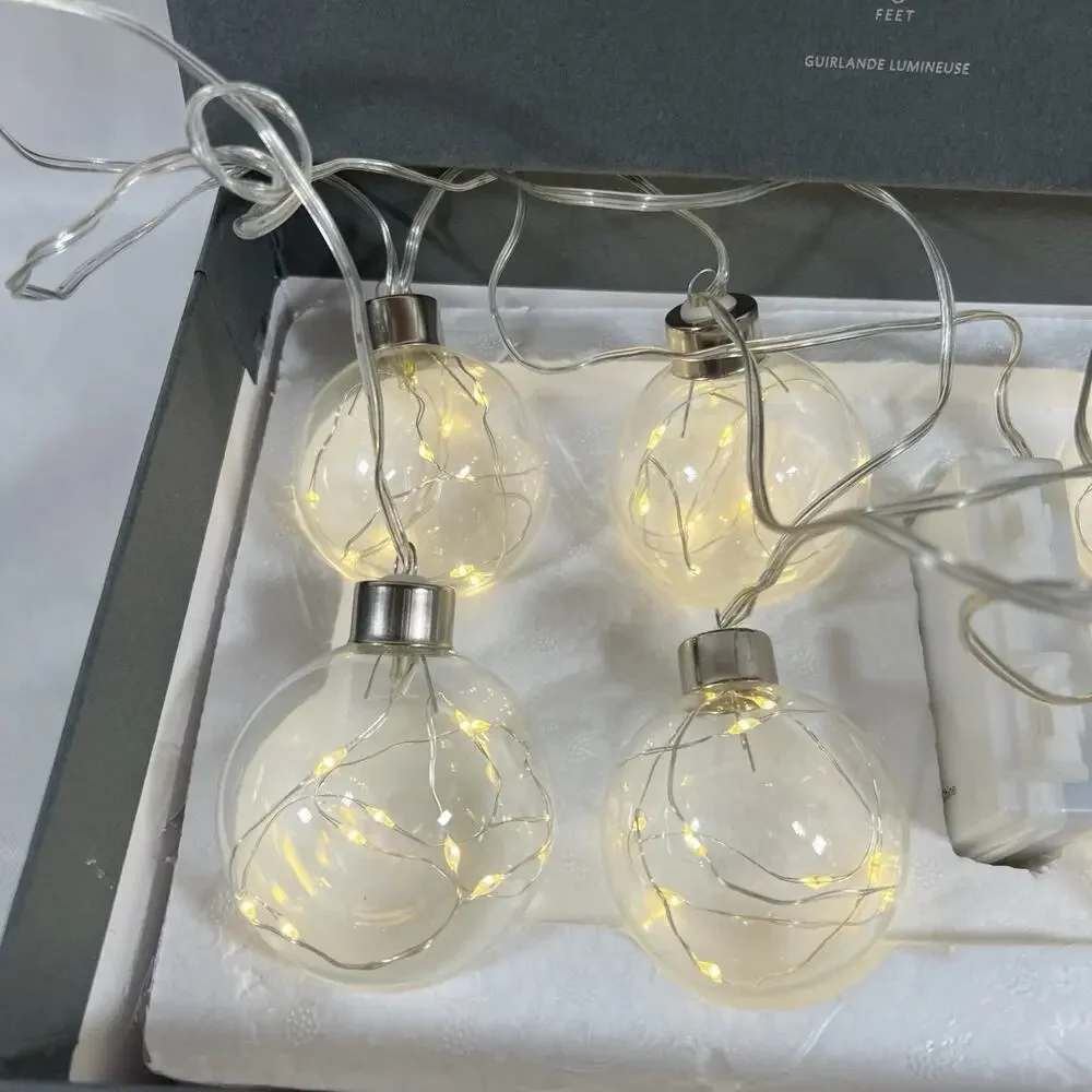 Restoration Hardware Starry Light 6 Filament Globe String Lights Silver *READ